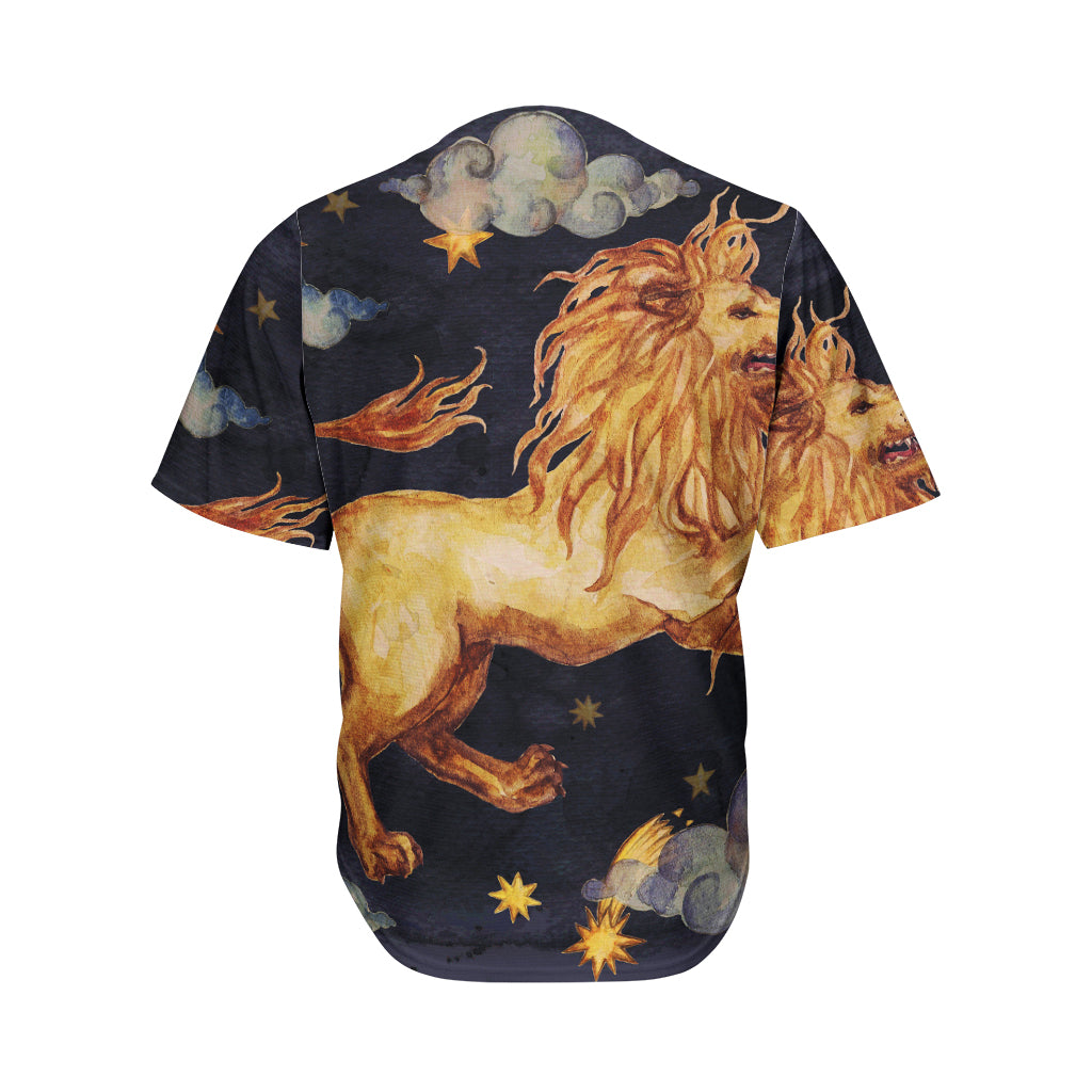 Watercolor Leo Zodiac Sign Print Men's Baseball Jersey
