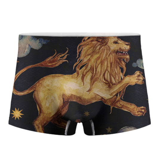 Watercolor Leo Zodiac Sign Print Men's Boxer Briefs