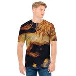 Watercolor Leo Zodiac Sign Print Men's T-Shirt
