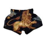 Watercolor Leo Zodiac Sign Print Muay Thai Boxing Shorts