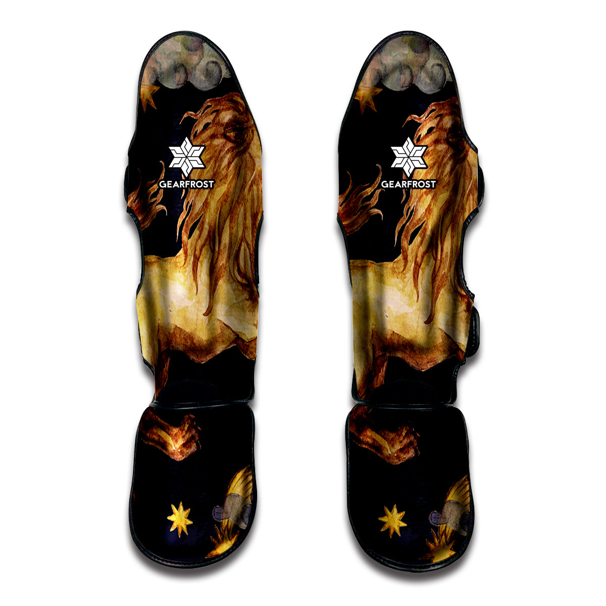 Watercolor Leo Zodiac Sign Print Muay Thai Shin Guard