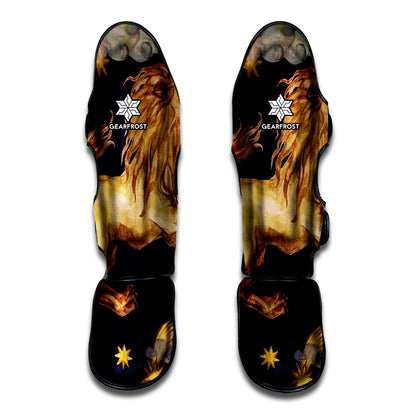 Watercolor Leo Zodiac Sign Print Muay Thai Shin Guard