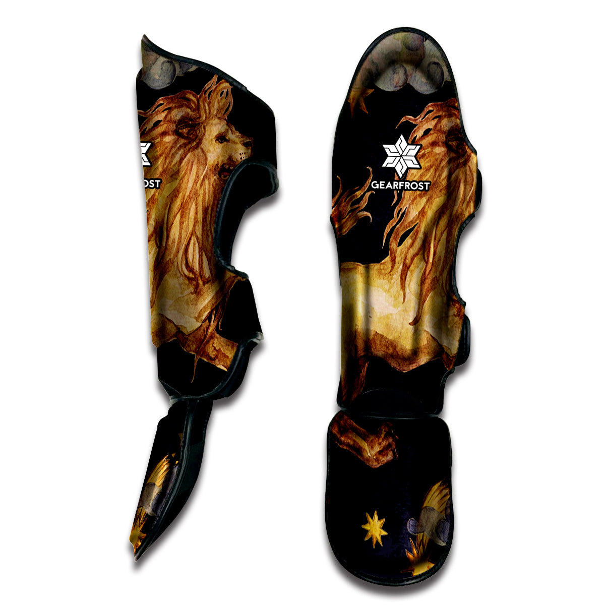 Watercolor Leo Zodiac Sign Print Muay Thai Shin Guard
