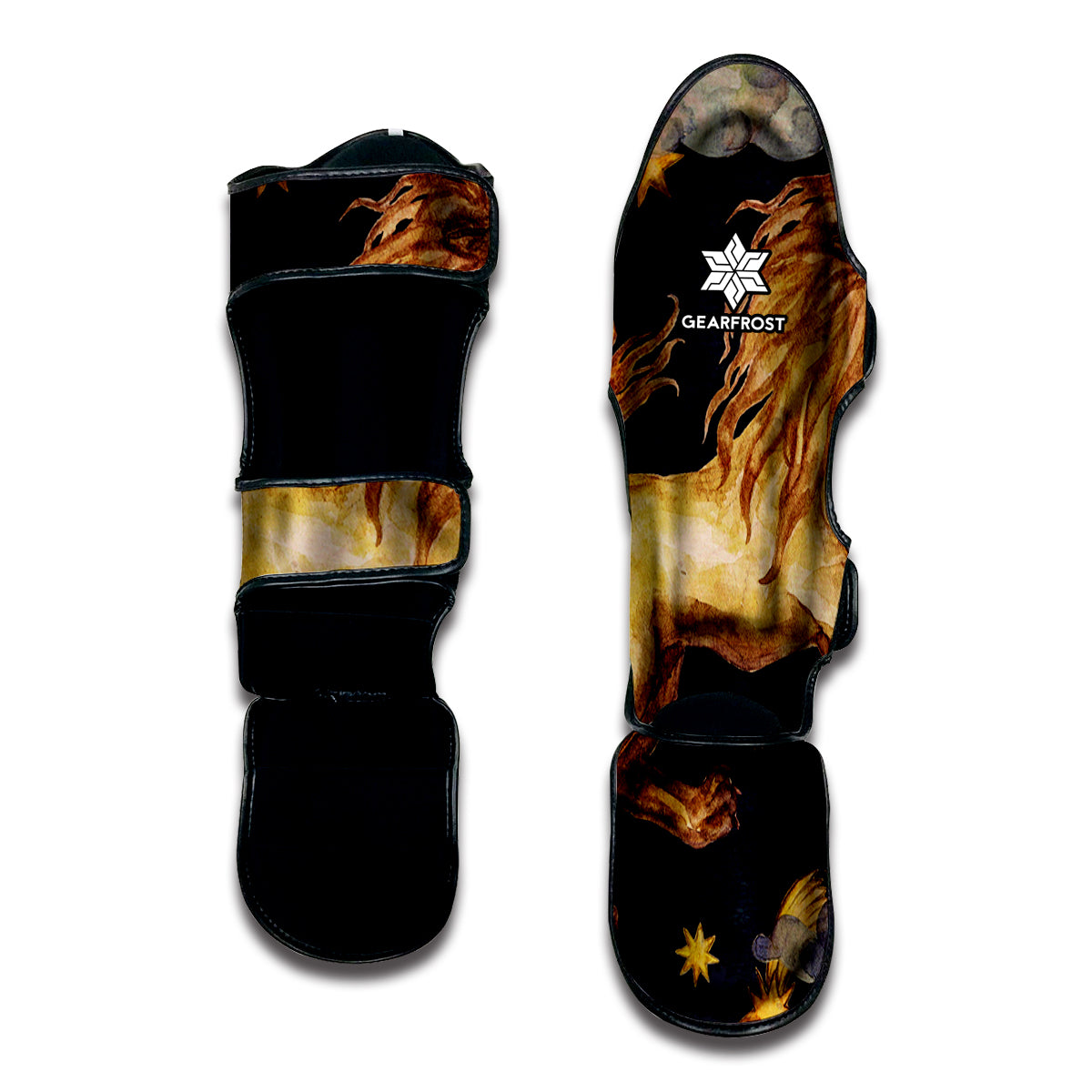 Watercolor Leo Zodiac Sign Print Muay Thai Shin Guard