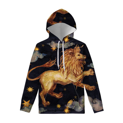 Watercolor Leo Zodiac Sign Print Pullover Hoodie