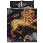 Watercolor Leo Zodiac Sign Print Quilt Bed Set