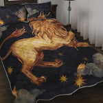 Watercolor Leo Zodiac Sign Print Quilt Bed Set