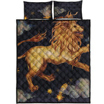 Watercolor Leo Zodiac Sign Print Quilt Bed Set