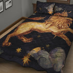 Watercolor Leo Zodiac Sign Print Quilt Bed Set