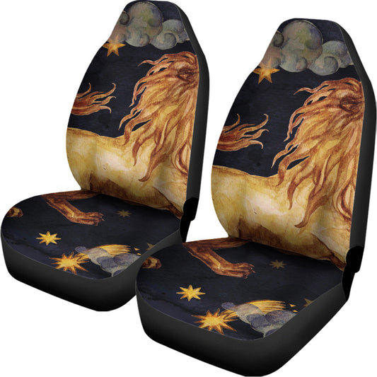 Watercolor Leo Zodiac Sign Print Universal Fit Car Seat Covers