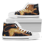 Watercolor Leo Zodiac Sign Print White High Top Shoes