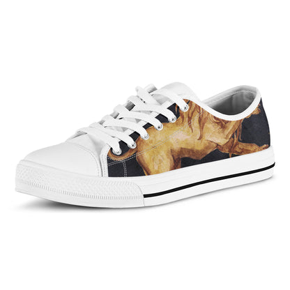 Watercolor Leo Zodiac Sign Print White Low Top Shoes