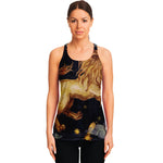 Watercolor Leo Zodiac Sign Print Women's Racerback Tank Top
