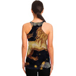 Watercolor Leo Zodiac Sign Print Women's Racerback Tank Top