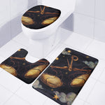 Watercolor Libra Zodiac Sign Print 3 Piece Bath Mat Set
