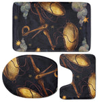 Watercolor Libra Zodiac Sign Print 3 Piece Bath Mat Set