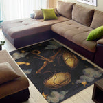 Watercolor Libra Zodiac Sign Print Area Rug