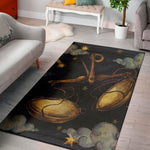 Watercolor Libra Zodiac Sign Print Area Rug