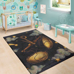 Watercolor Libra Zodiac Sign Print Area Rug