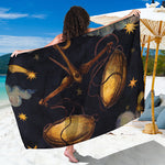 Watercolor Libra Zodiac Sign Print Beach Sarong Wrap