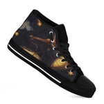 Watercolor Libra Zodiac Sign Print Black High Top Shoes