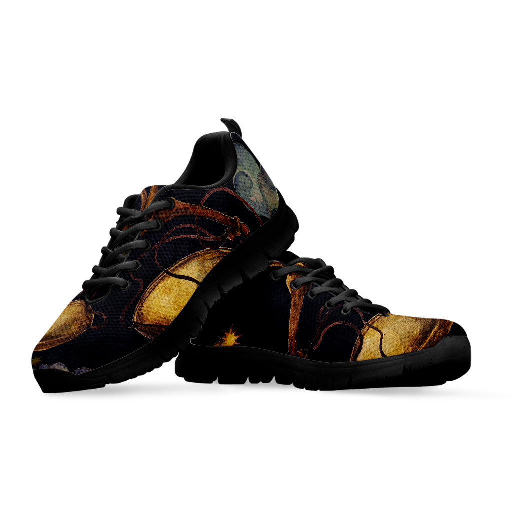 Watercolor Libra Zodiac Sign Print Black Sneakers