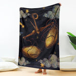 Watercolor Libra Zodiac Sign Print Blanket