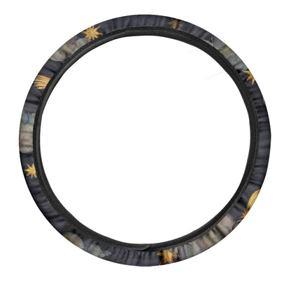 Watercolor Libra Zodiac Sign Print Car Steering Wheel Cover