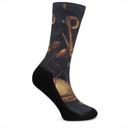 Watercolor Libra Zodiac Sign Print Crew Socks