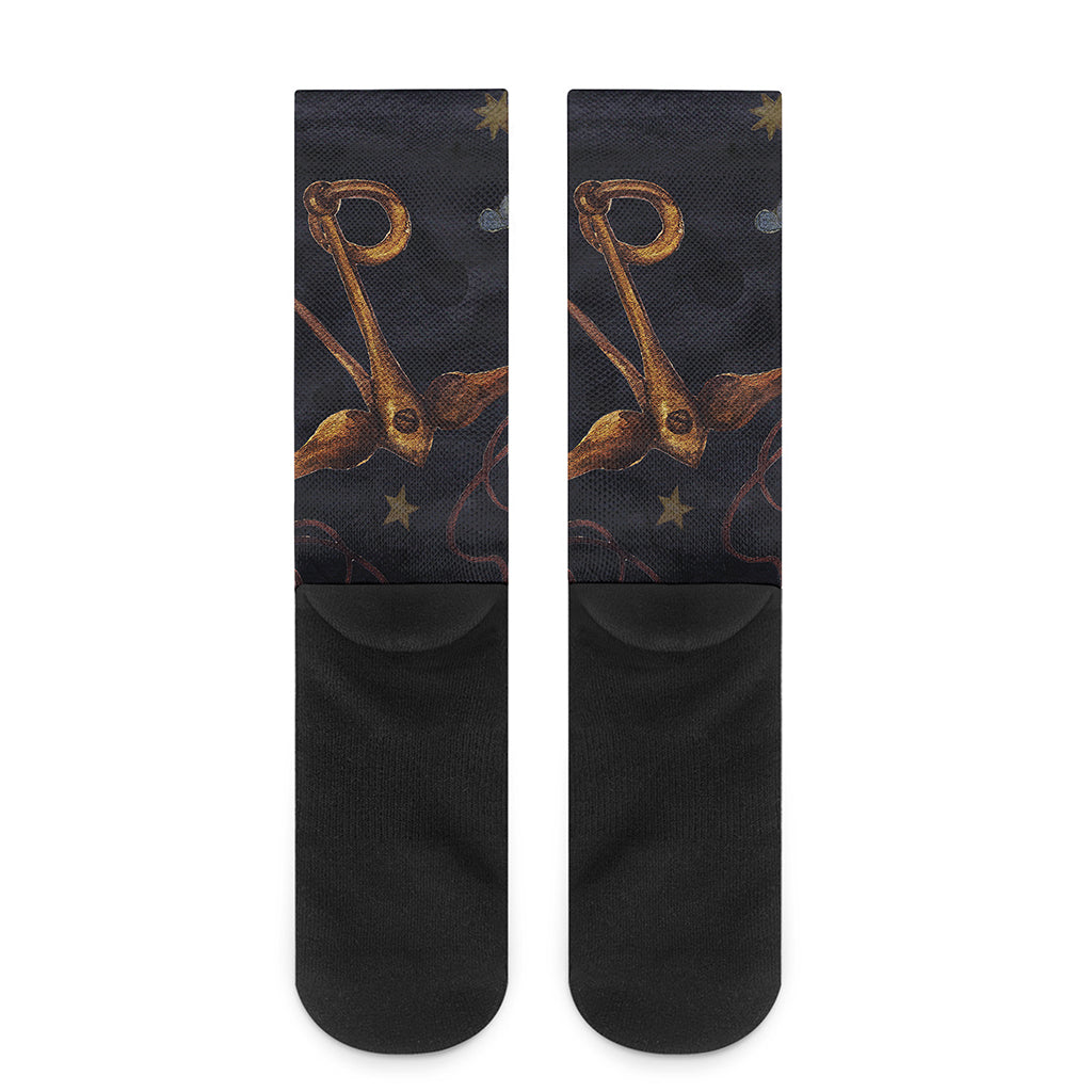 Watercolor Libra Zodiac Sign Print Crew Socks