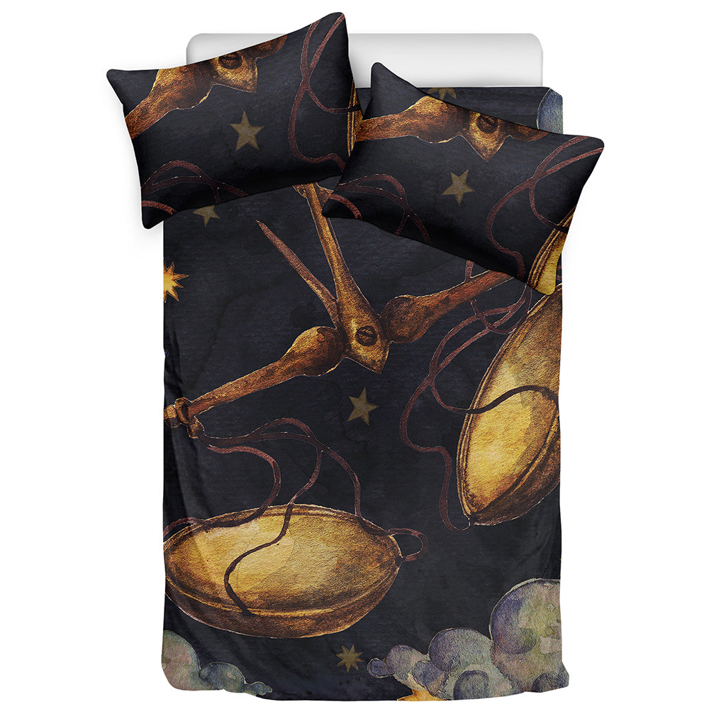 Watercolor Libra Zodiac Sign Print Duvet Cover Bedding Set