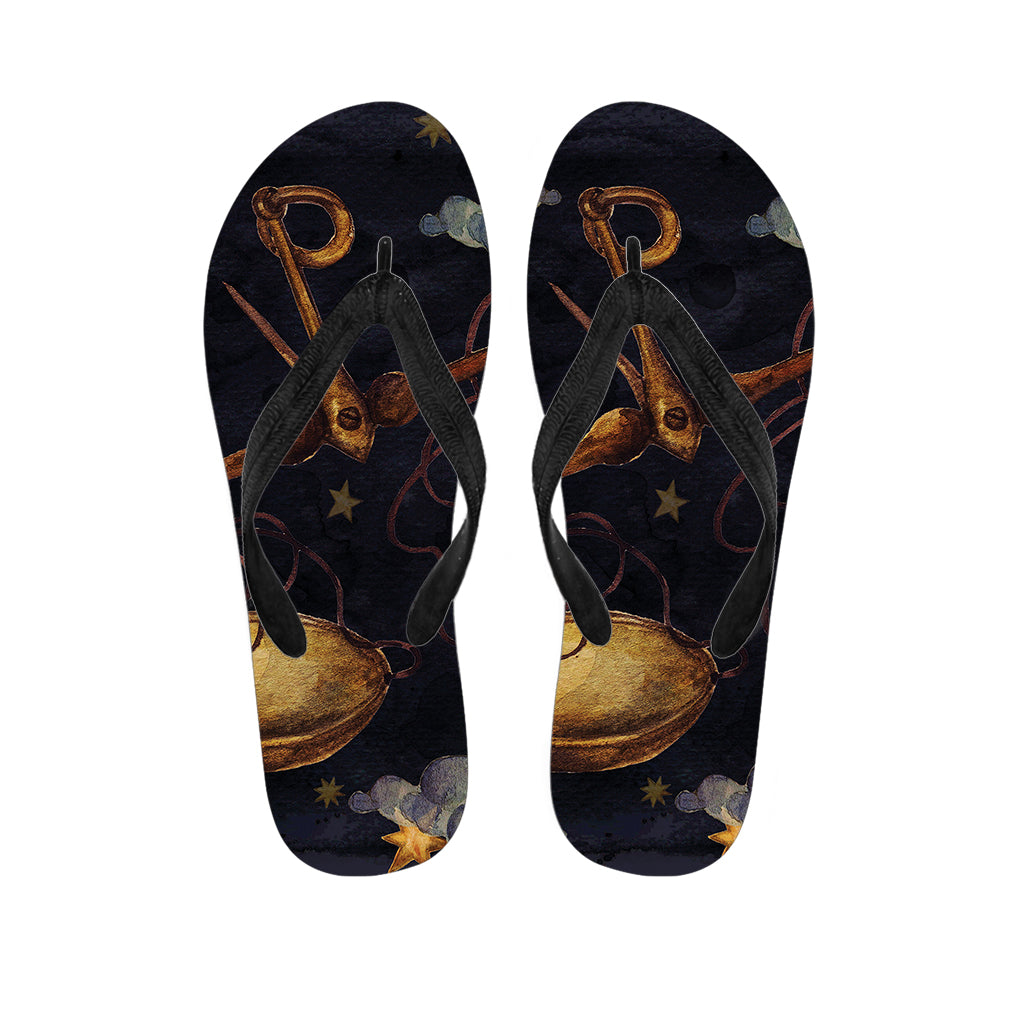 Watercolor Libra Zodiac Sign Print Flip Flops