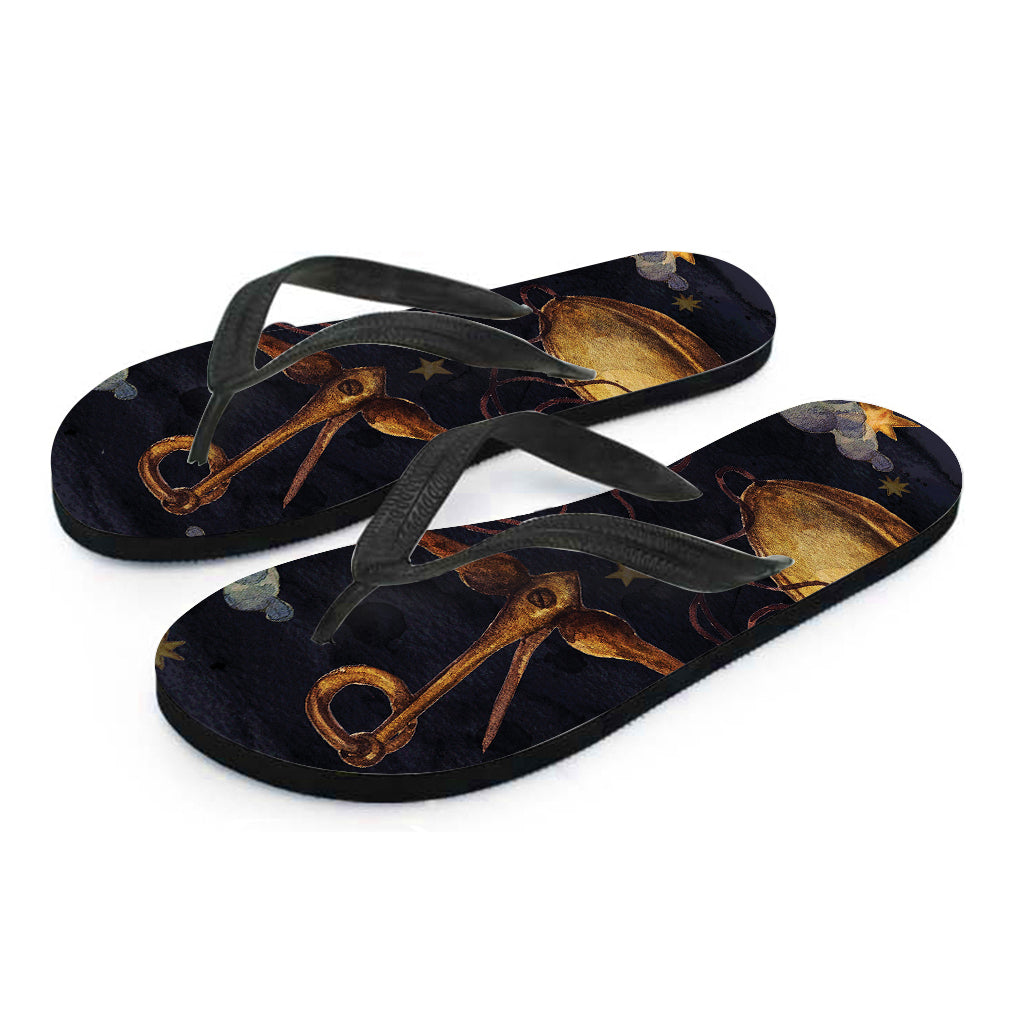 Watercolor Libra Zodiac Sign Print Flip Flops
