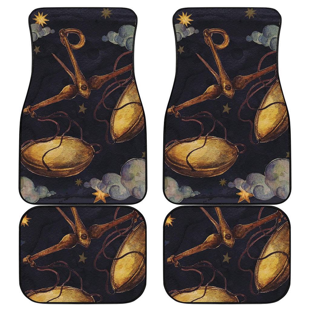 Watercolor Libra Zodiac Sign Print Front and Back Car Floor Mats