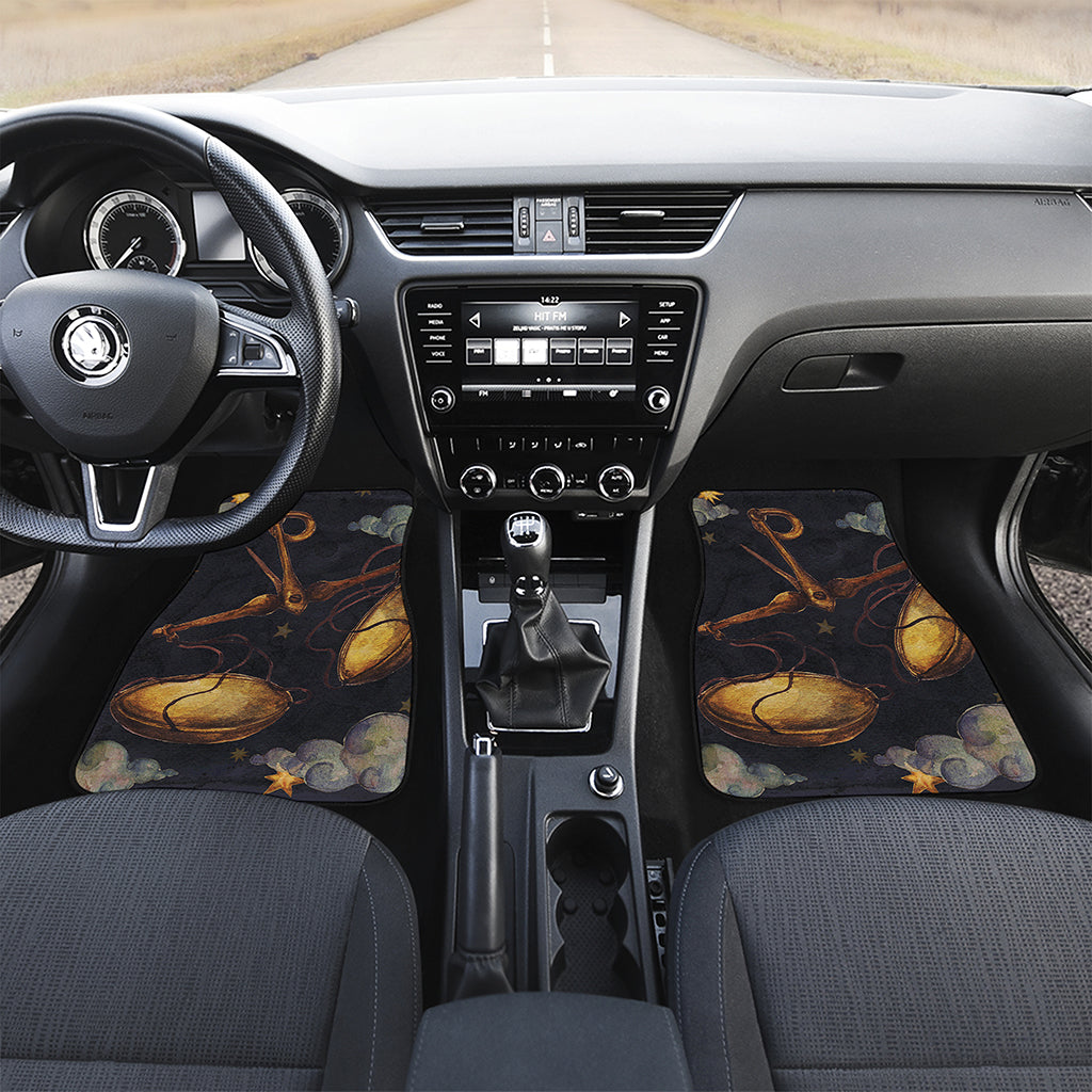 Watercolor Libra Zodiac Sign Print Front and Back Car Floor Mats