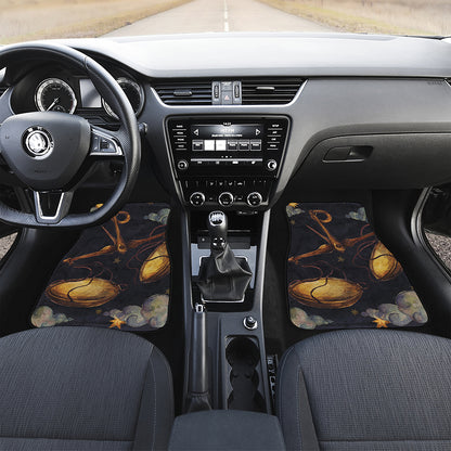 Watercolor Libra Zodiac Sign Print Front and Back Car Floor Mats