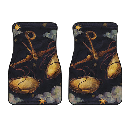 Watercolor Libra Zodiac Sign Print Front Car Floor Mats