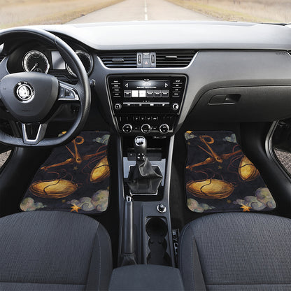 Watercolor Libra Zodiac Sign Print Front Car Floor Mats