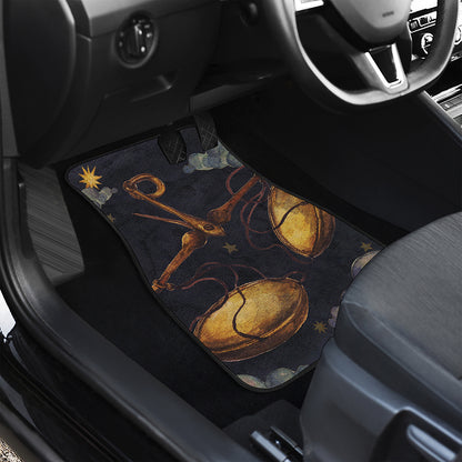 Watercolor Libra Zodiac Sign Print Front Car Floor Mats