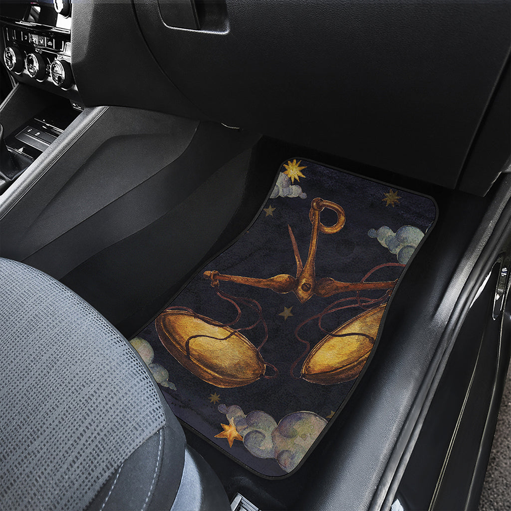 Watercolor Libra Zodiac Sign Print Front Car Floor Mats