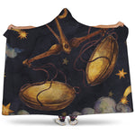 Watercolor Libra Zodiac Sign Print Hooded Blanket