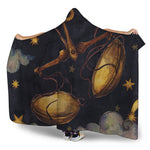 Watercolor Libra Zodiac Sign Print Hooded Blanket