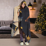 Watercolor Libra Zodiac Sign Print Hooded Blanket