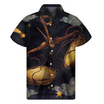 Watercolor Libra Zodiac Sign Print Men's Short Sleeve Shirt