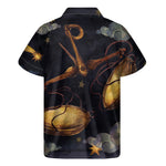 Watercolor Libra Zodiac Sign Print Men's Short Sleeve Shirt