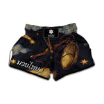Watercolor Libra Zodiac Sign Print Muay Thai Boxing Shorts