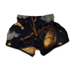 Watercolor Libra Zodiac Sign Print Muay Thai Boxing Shorts