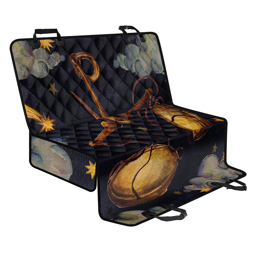 Watercolor Libra Zodiac Sign Print Pet Car Back Seat Cover