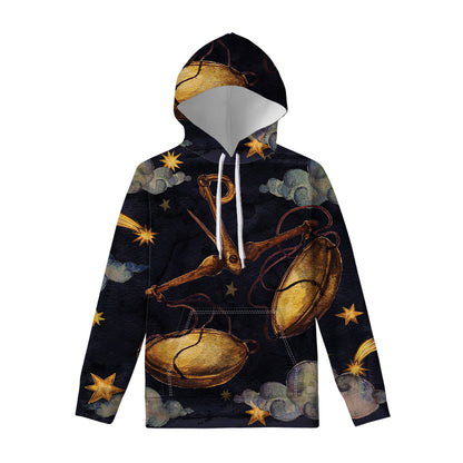 Watercolor Libra Zodiac Sign Print Pullover Hoodie