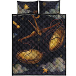 Watercolor Libra Zodiac Sign Print Quilt Bed Set